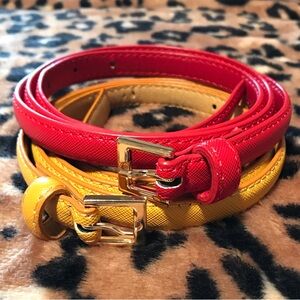 Bundle of Stylish Red and Yellow Women's Belts